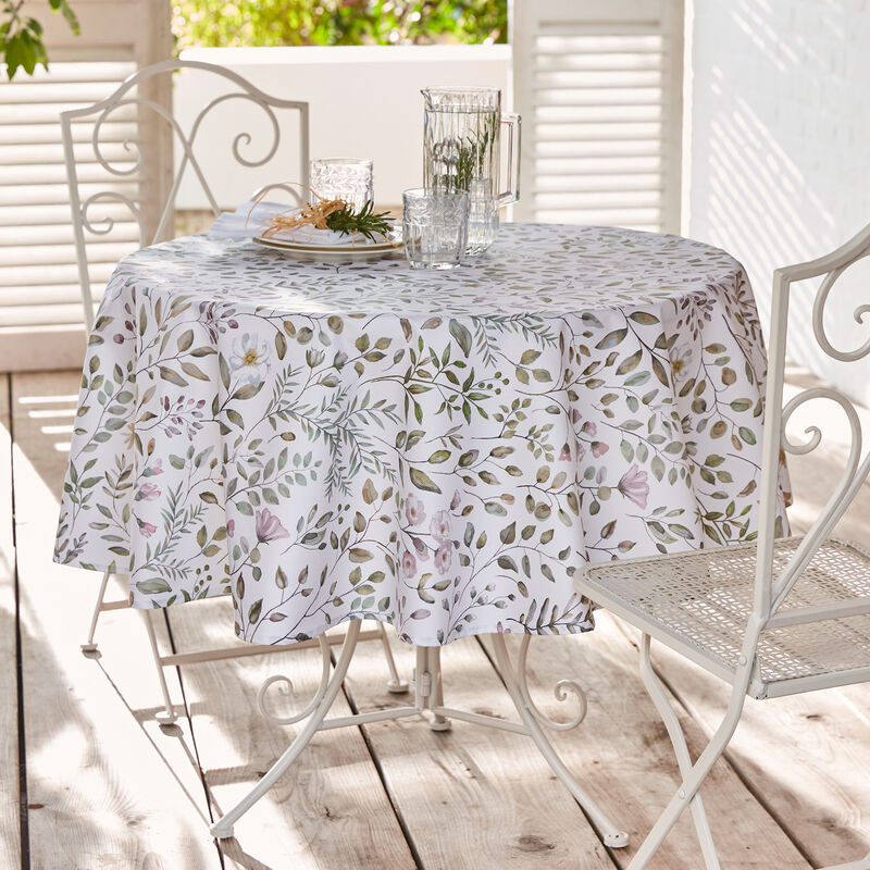 Florale Baumwoll-Tischdecke mit hochwertigem Fleckschutz Bild 2
