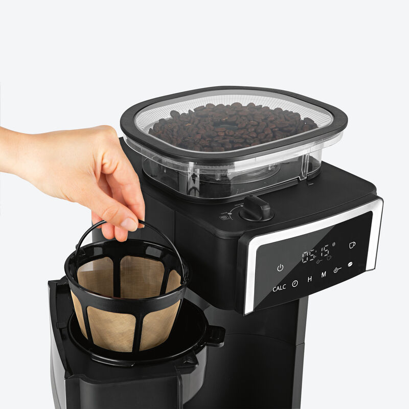 Perfekter Kaffeeautomat: Integriertes Mahlwerk, Warmhaltekanne, Permanent-Goldfilter Bild 5