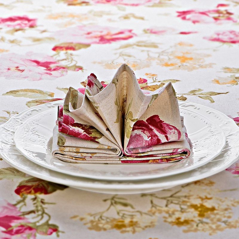 Servietten: Romantische englische Rosenmotiv-Tischwäsche Bild 4
