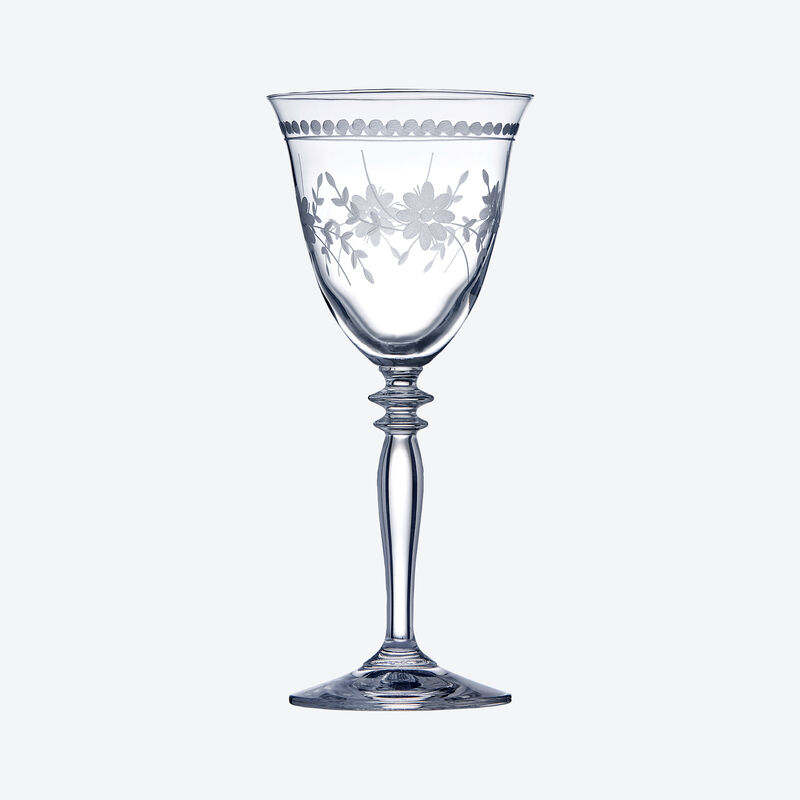 Böhmische Kristall-Weingläser groß mit filigranem Pantografie-Blumenmotiv Bild 4