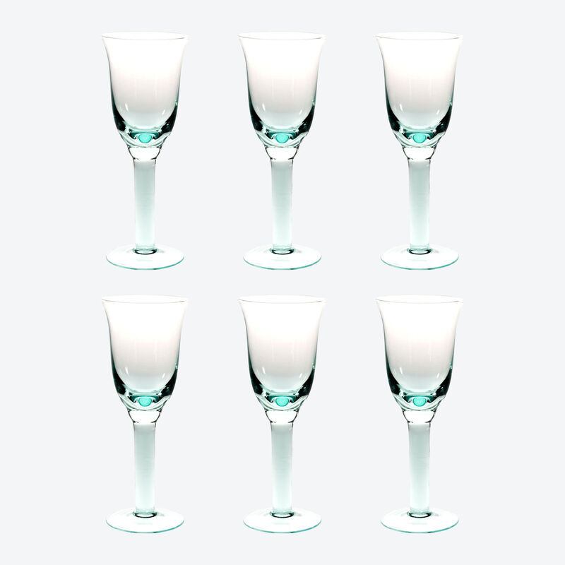 Mundgeblasene altspanische Gläser aus zartgrün schimmerndem Recyclingglas Bild 3