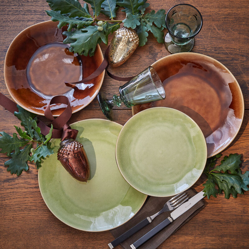 Suppenteller: Elegantes Fayence-Geschirr in dezenten herbstlichen Farben Bild 2