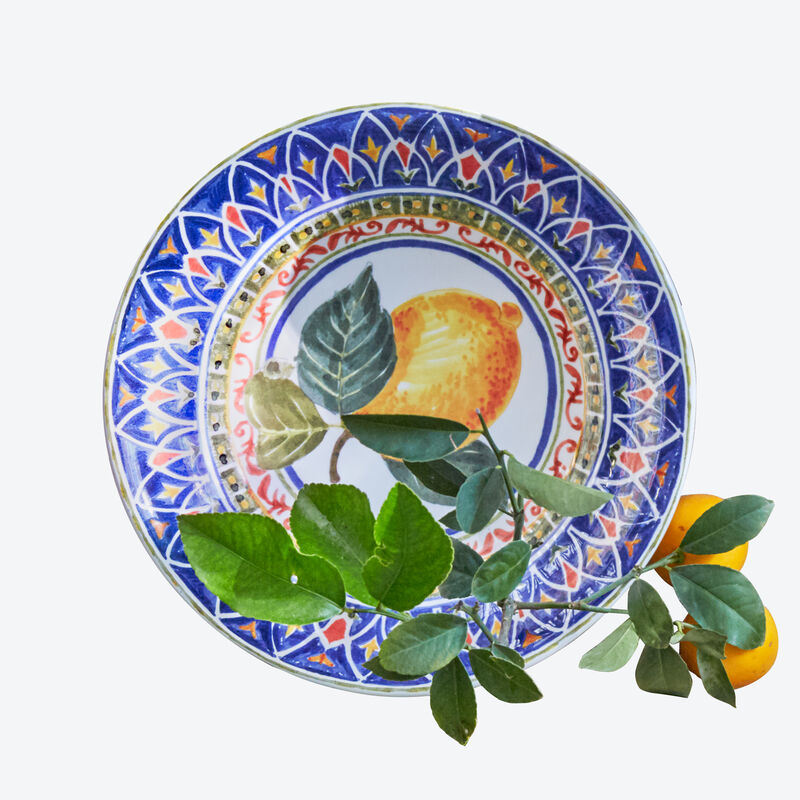 Feinstes Keramik Salatschale mit traditionellen sizilianischen Dekoren