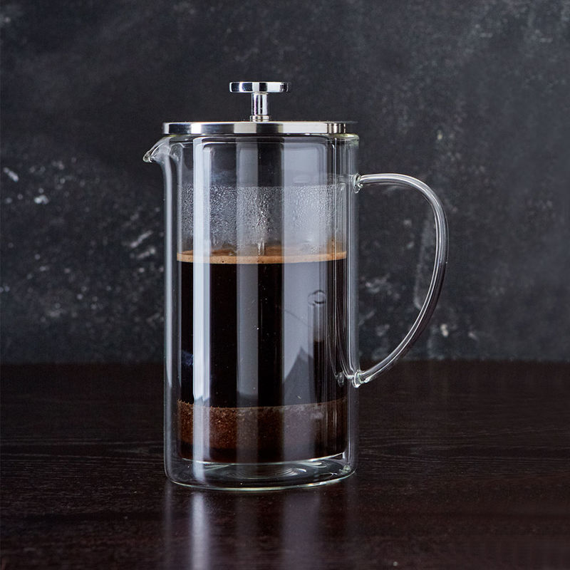 In French Press Handfilter-Glaskanne Kaffee für Feinschmecker zubereiten
