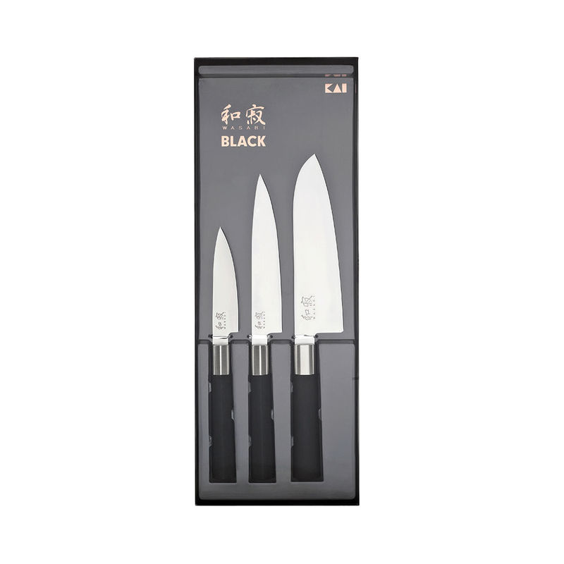 KAI Wasabi Black 3-tlg Messerset: Neu entwickelte Edelstahlmesser aus japanischer Traditionsschmiede