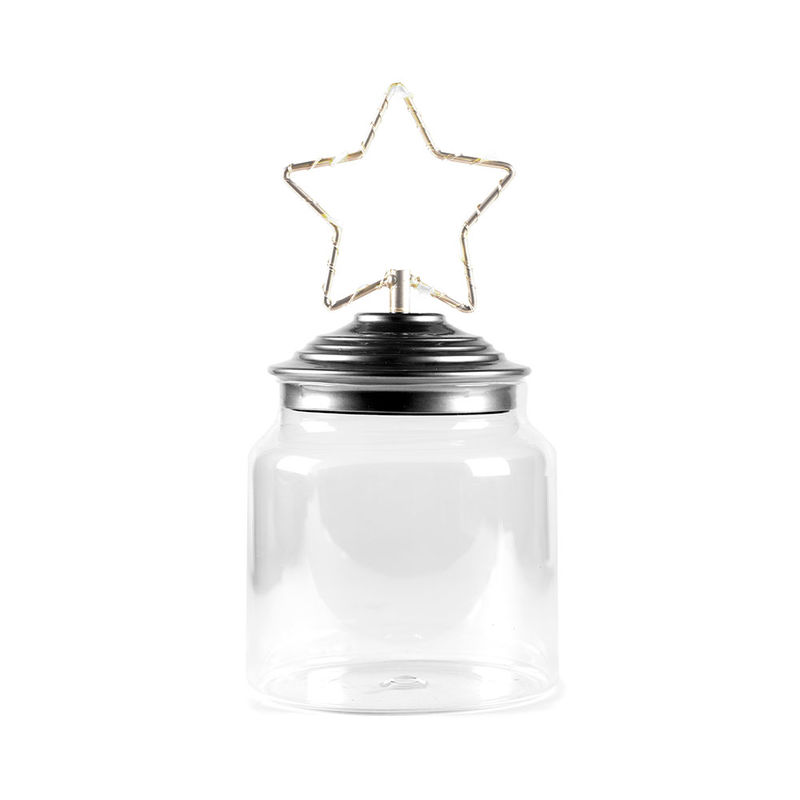 Leuchtdeckel Glas-Gebäckdose Stern hält weihnachtliche Leckereien aromatisch, knusprig, frisch