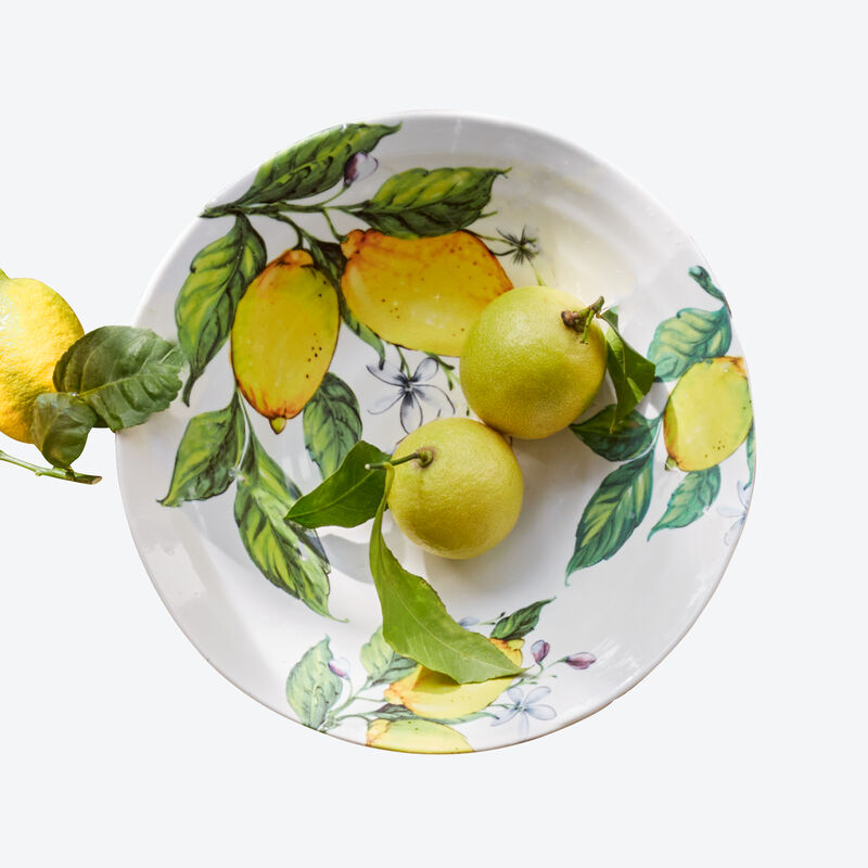 Salatschale: Eindrucksvolles Zitronen-Geschirr mit italienischem Dekor