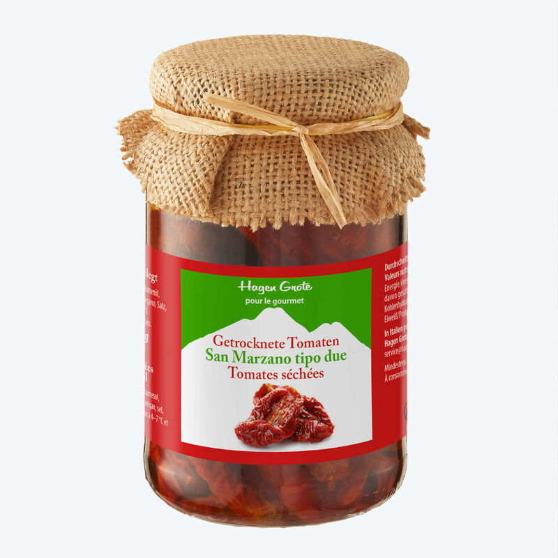 San Marzano tipo due gelten als würzigste getrocknete Tomaten Italiens