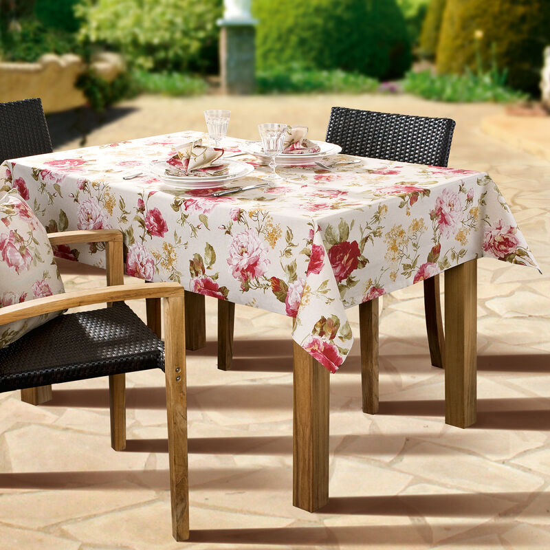 Tischdecke: Romantische englische Rosenmotiv-Tischwäsche