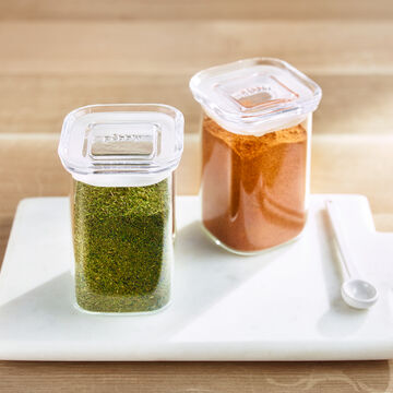 Produktbild f�r '2er-Set Hartglas-Gew�rzgl�ser - 6 x 6 cm (B/T), 2 Gr��en'