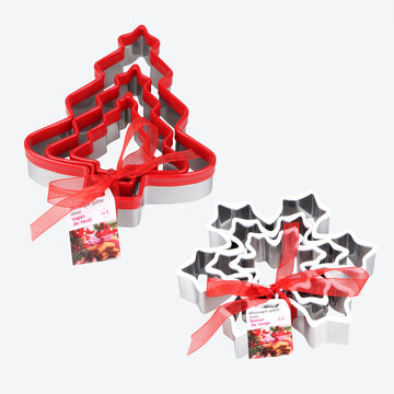 Produktbild fr '6-tlg. Pltzchen-Ausstecher-Set - Tannenbume und Schneeflocken'