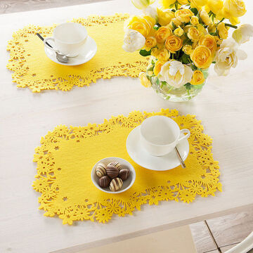 Produktbild fr 'Eckige Tischsets: Farbenfrohe Acrylfilz-Sets schtzen empfindliche Oberflchen'