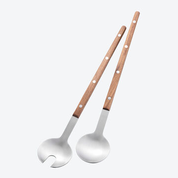 Produktbild fr 'Edelstahl-Salatbesteck - Griffe aus Walnussholz'