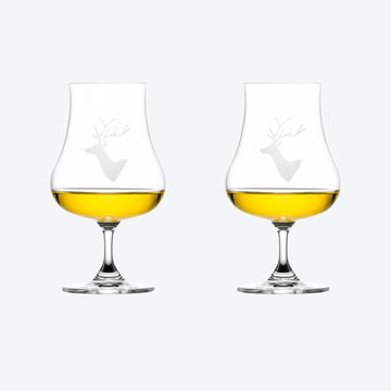 Produktbild fr 'Erstklassige Kristall-Spirituosenglser mit alpinem Hirsch-Dekor'
