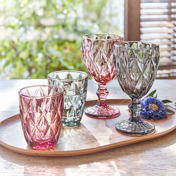 Produktbild fr 'Farbig funkelnde Weinglser in Diamant-Optik'