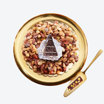 Produktbild fr 'Festlicher Nusskrokant-Kranz mit Nougat-Tannenbaum - 450 g'