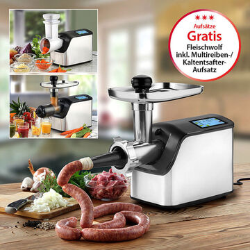 Produktbild fr 'Fleischwolf, Entsafter und Multireibe in einem'