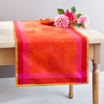 Produktbild f�r 'Floraler Tischl�ufer in starken Kontrastfarben, Tischw�sche, Tischband'