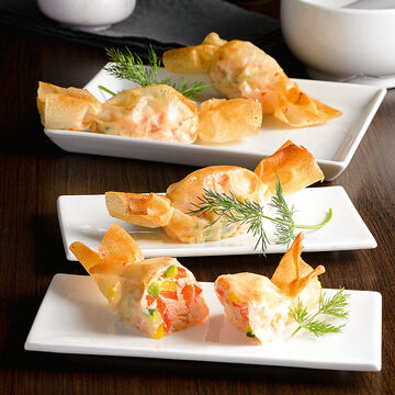 Produktbild fr 'Garnelen-Lachsrllchen in Brickteig'