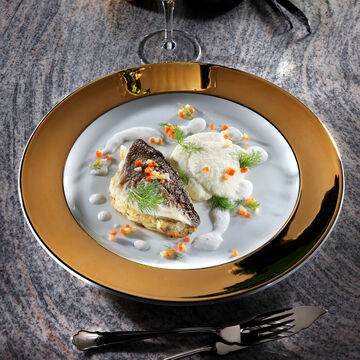 Produktbild fr 'Gefllte Dorade auf Fenchelpree mit Champagner-Vanille-Sauce'