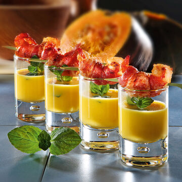 Produktbild fr 'Krbis-Ziegenkse-Creme mit Scampispieen'