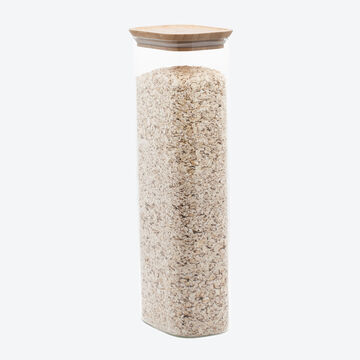 Produktbild f�r 'Rechteckig: Platzsparender Glas-Vorratsbeh�lter mit Bambusdeckel: Stilvoll und sicher aufbewahren'