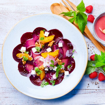 Produktbild fr 'Rote-Bete-Orangensalat mit Himbeer-Fruchtpree-Vinaigrette'