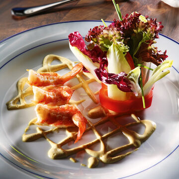 Produktbild fr 'Salatstrauss mit Garnelen und Noilly-Prat-Senfmayonnaise'