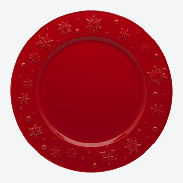 Produktbild fr 'Stilvolles Weihnachtsgeschirr mit Schneeflocken Reliefdekor: Platzteller'