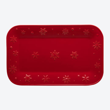 Produktbild fr 'Stilvolles Weihnachtsgeschirr mit Schneeflocken Reliefdekor: Servierplatte'