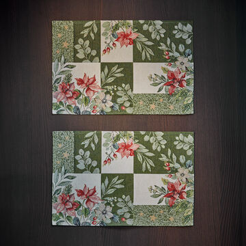 Produktbild fr 'Stimmungsvolle Gobelin-Tischsets mit Weihnachtsstern-Motiv'