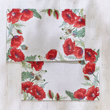 Produktbild f�r 'Stofftischset Mohnblume, Gobelin, 35/48 cm'