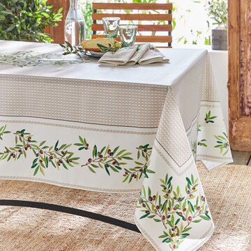 Produktbild fr 'Tischdecke: Mediterrane Oliven-Tischwsche'
