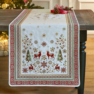 Produktbild fr 'Weihnachtlicher Tischlufer in schwerer Double-Jacquard-Qualitt'
