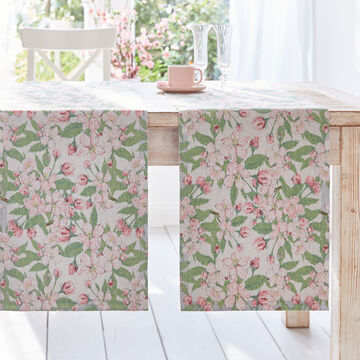 Produktbild fr 'Zauberhafter schwedischer Apfelblten-Tischlufer aus Bio-Baumwolle'