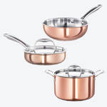 Produktbild f�r 'Hagen Grote Topfset aus Kupfer &ndash; Stielkasserolle, Sauteuse &  Fleischtopf'