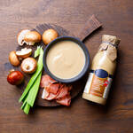 Produktbild fr 'Hocharomatische Champignon-Cremesuppe mit Jamn Ibrico-Schinken'