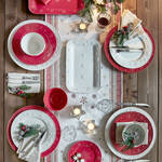 Produktbild fr 'Stilvolles Weihnachtsgeschirr mit Schneeflocken Reliefdekor: Servierplatte'