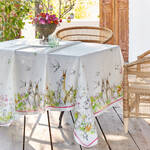 Produktbild fr 'Tischlufer: Florentinische Leinen-Tischwsche mit Hasenmotiv'