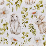 Produktbild fr 'Hochwertige Baumwoll-Kissenhlle mit detailreichen Hasenmotiven, Kissenbezug'