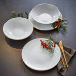 Produktbild fr '12-tlg. Porzellan-Geschirr mit splmaschinenfestem Goldrand'