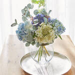 Produktbild f�r 'Mundgeblasene runde Vase mit Platinglasrand'