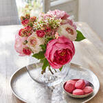 Produktbild f�r 'Mundgeblasene runde Vase mit Platinglasrand'