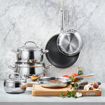 Produktbild fr 'Formschne Edelstahl-Pfannen mit wrmeleitfhigem 3-lagigem Boden'