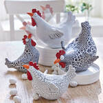 Produktbild f�r 'Originelle Deko-H�hner in aufwendigem Craquel� &ndash; handbemalt'