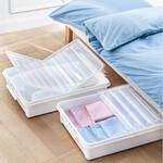 Produktbild f�r 'Aufbewahrungsbox 60 l - praktische Unterbettkommode mit Rollen und faltbarem Deckel, B/H/T ca. 59/18,5/79 cm'