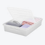 Produktbild f�r 'Aufbewahrungsbox 60 l - praktische Unterbettkommode mit Rollen und faltbarem Deckel, B/H/T ca. 59/18,5/79 cm'