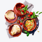 Produktbild fr 'Caccavelle Geschenk-Set - 4 groe Muschelnudeln mit passenden Ofenformen'