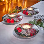 Produktbild fr 'Dekorativer, einzigartiger Glas-Kerzenhalter bereitet gemtliche Winter- und Weihnachtsstimmung'