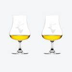 Produktbild fr 'Erstklassige Kristall-Spirituosenglser mit alpinem Hirsch-Dekor'